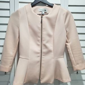 F21 Light Pink Peplum Blazer